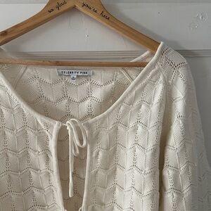 NWOT White womens crotchet cardigan